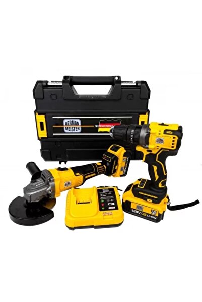 OEM Set polizor unghiular + scule autofiletante cu 2 baterii de 128V