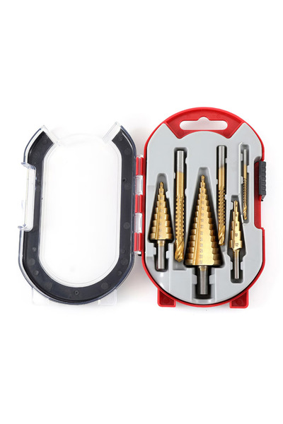 Jack Set 6 de burghie cu pas HSS titan 3 marimi de burghie in trepte si 3 mar...