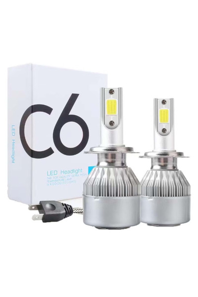 Tai Set 2 LED-uri Auto C6-H4 cu doua faze putere 36W 3800 Lumeni
