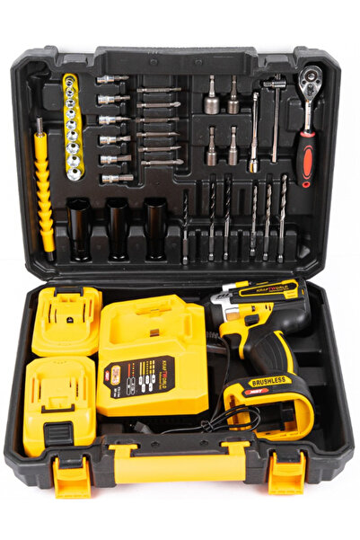 OEM Trusa autofiletanta de impact 2 acumulatori 36V 8Ah 38 accesorii GALBENA