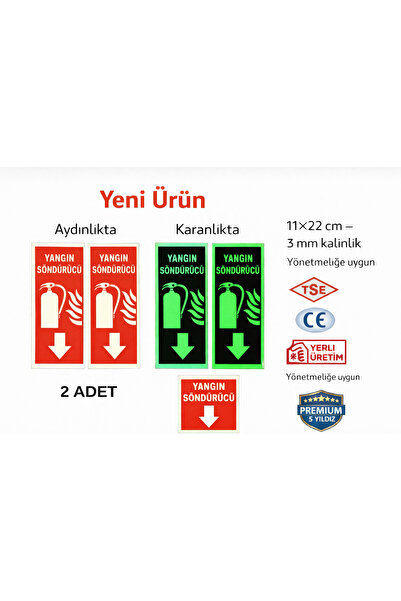 ünalgrup Yangın söndürme cihazı Fosforlu Levhası 2 Adet