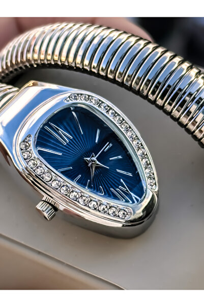 Bonicce نموذج ثعبان من الحجر الأخضر الفضي في صندوق هدايا خاص، سوار ساعة يد نس...