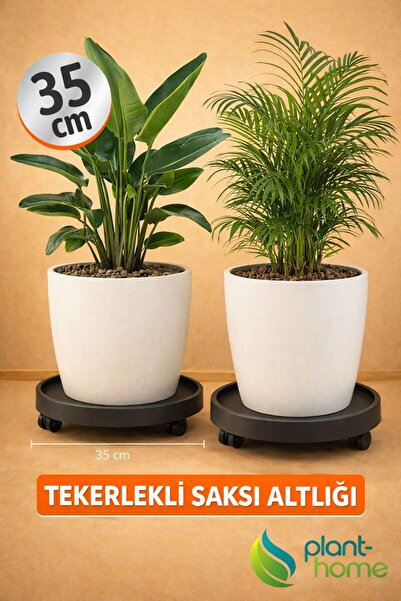 plant-home 35 cm Tekerlekli Saksı Altlığı – Ağır Yük Taşıyıcı, Saksı - Damaca...