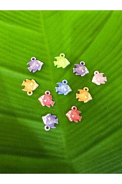 Gönülden Tasarım 10 komada perforovanih šarenih kamenskih perli u obliku ribe...