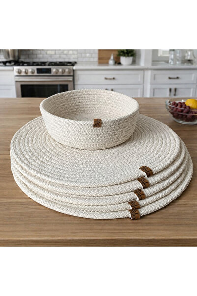 Naspar 6 قطع إكرو / خدمة أمريكية 1 قطعة سلة خبز خوص