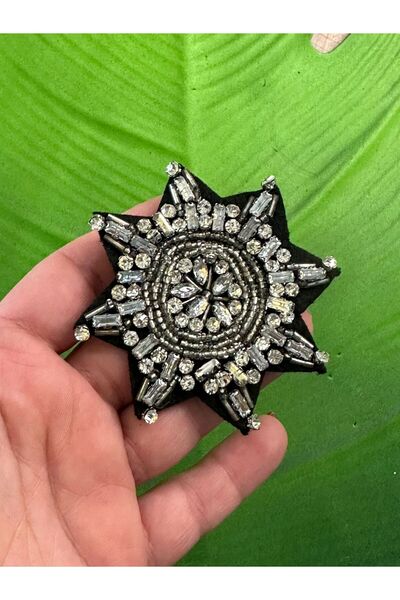 Gönülden Tasarım 7x7 Cm Zirkon Taş İşleme Dümen Arma Dikiş Aksesuarı