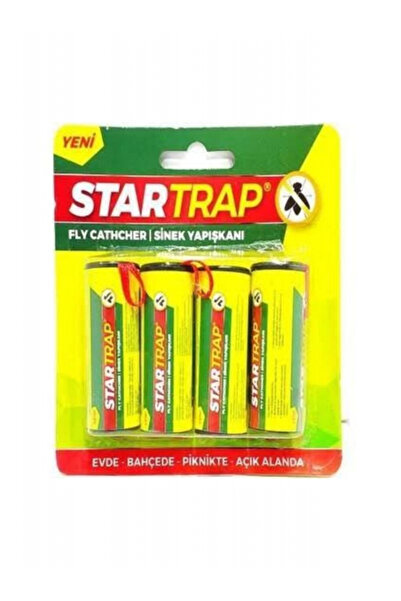 Startrap Kara Sinek Bandı Sinek Yapışkanı (4lü) 6x4 24 Adet
