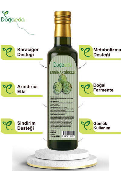 DOĞAEDA %100 Enginar Sirkesi 500 ml | Karaciğer Detoksu | Yağ Yakma Destekley...