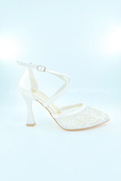 Gül Kundura مطرز بالخرز الكاحل حزام فستان السهرة أحذية الزفاف