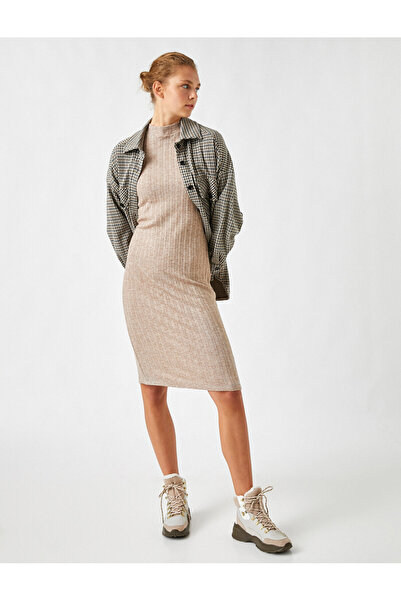 Koton Μίντι φόρεμα με μισό μανίκι ζιβάγκο