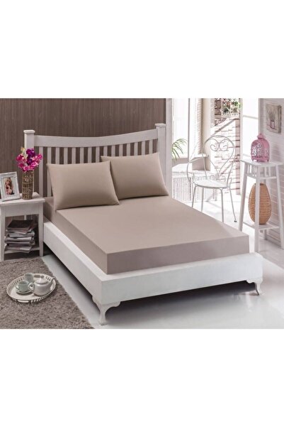 Zarif Home Σεντόνι ελαστικό King Size-καπουτσίνο