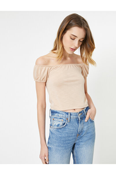 Koton Γυναικείο μπλουζάκι με λαιμόκοψη