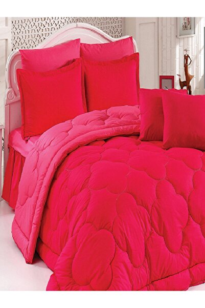 Zarif Home Натуральна односпальна силіконова ковдра Ranforce - fujya/червона