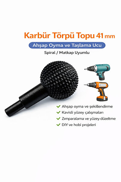 SENBANG Karbür Törpü Topu 41 mm – Ahşap Oyma ve Taşlama Ucu – Spiral / Matkap...