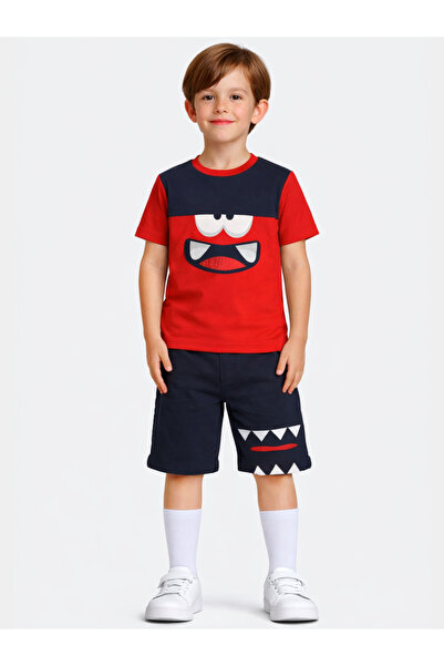 Casabony Set de pantaloni scurți pentru băiat Monster Red