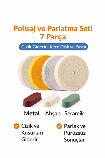 SENBANG Polisaj ve Parlatma Seti 7 Parça – Çizik Giderici Keçe Disk ve Pasta ...