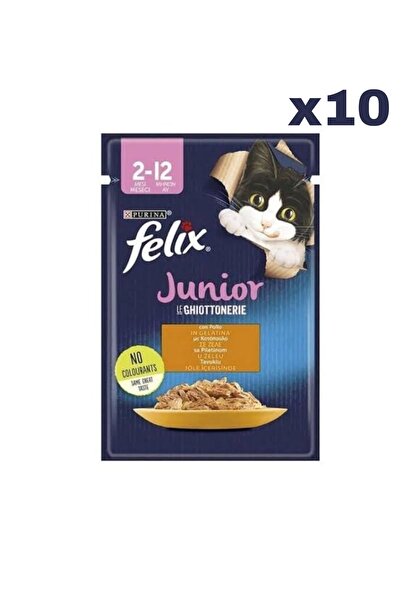 FELIX Tavuklu Yavru Kediler Için Yaş Mama 10 Adet (1x85gr)