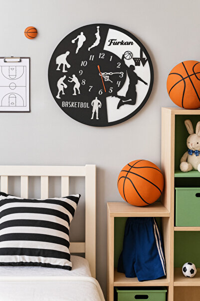 yucisaatleri basketbol severler için Modern Duvar Saati Şık Ve Kalite Bir Ara...