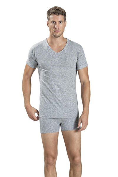 Jiber Tricou pentru bărbați, cu decolteu în V, cu mânecă scurtă, 112 - 12 piese