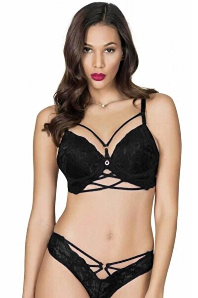 Le Jardin Set sutien cu dantelă cu dungi din silicon pentru femei 5025 - 1 bu...