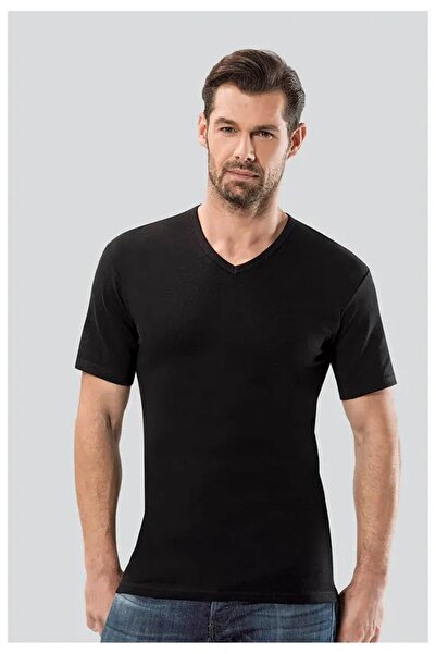 Anıt Men's Rib V-Neck Short Sleeve Undershirt Athlete 1109 - 3 Pieces
