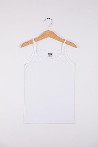 Berrak Girl's Ribbed String Strap Undershirt 2520 - 12 Pieces