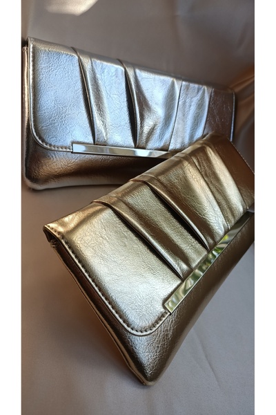 Gül karatekin gk Kadın Metalik Gümüş Zarf Model Tasarım Portföy Clutch Özel G...