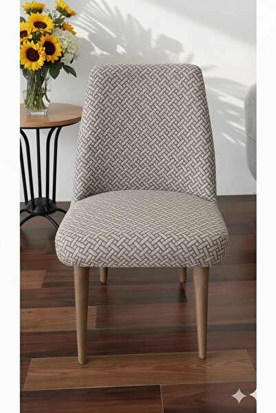 ELHOŞ sandalye kılıfı büyük oval tuğla desen likralı esnek 1 adet