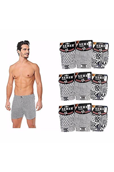 DELORİA Seher (5 Pieces) Patterned Men's Boxer Anti-Sweat Cotton Underwear Me...