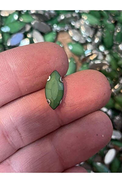 Gönülden Tasarım 1 см x 4 мм зелени капкови камъчета, 50 броя