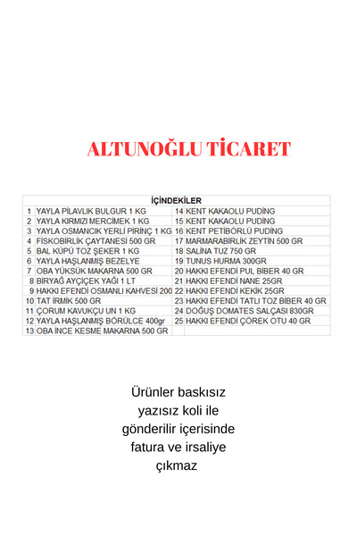 Yayla Ramazan gıda yardım kolisi Ramazan kumanyası 25 parça ürün ekonomik paket
