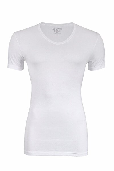 YILDIZ Men's Modal Cotton V-Neck Undershirt T-Shirt