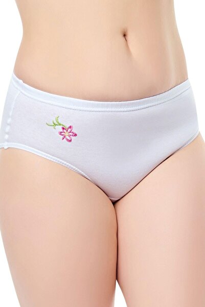 Seher Yıldız Chiloți albi pentru femei, clasici, cu modele, 6 piese