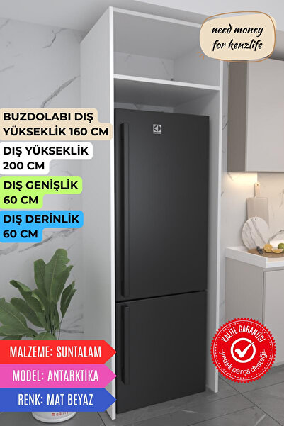 Kenzlife buzdolabı derin dondurucu dolabı modülü antarktika beyaz 200*060*60 ...