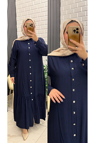 İLGEN TEKSTİL Flawed Long Summer Dress with Flawed Detail