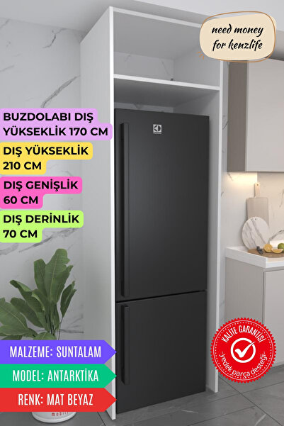 Kenzlife buzdolabı derin dondurucu dolabı modülü antarktika beyaz 210*060*70 ...