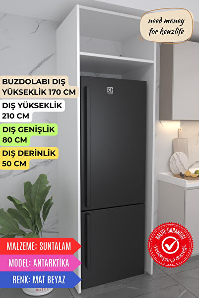 Kenzlife buzdolabı derin dondurucu dolabı modülü antarktika beyaz 210*080*50 ...