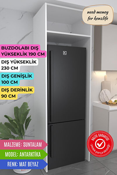 Kenzlife buzdolabı derin dondurucu dolabı modülü antarktika beyaz 230*100*90 ...