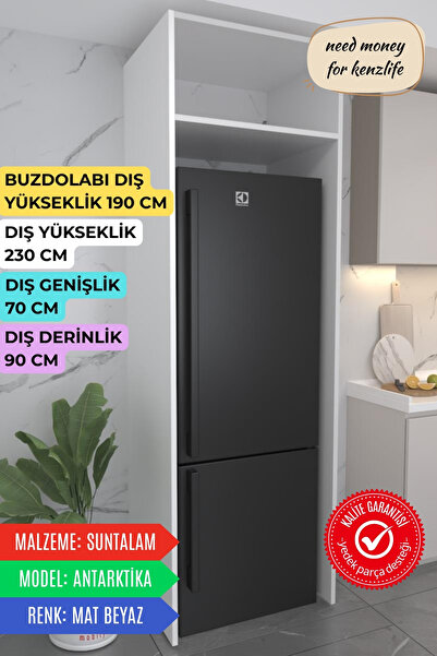 Kenzlife buzdolabı derin dondurucu dolabı modülü antarktika beyaz 230*070*90 ...