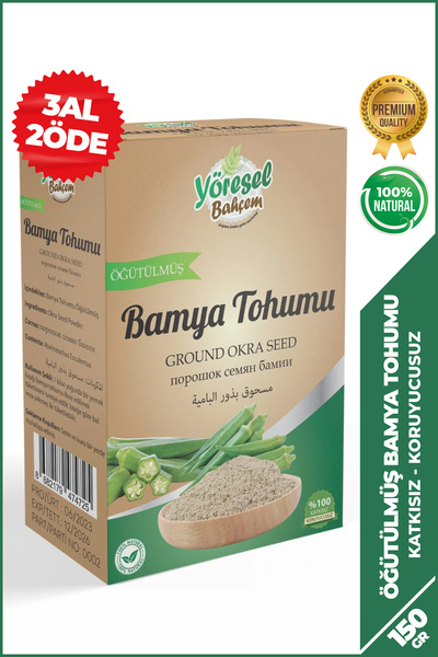 Yöresel Bahçem Bamya Tohumu Öğütülmüş (150gr)