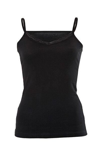 Anıt Жіноча майка з тонким бретелем і мереживною горловиною 2809- 3 штуки