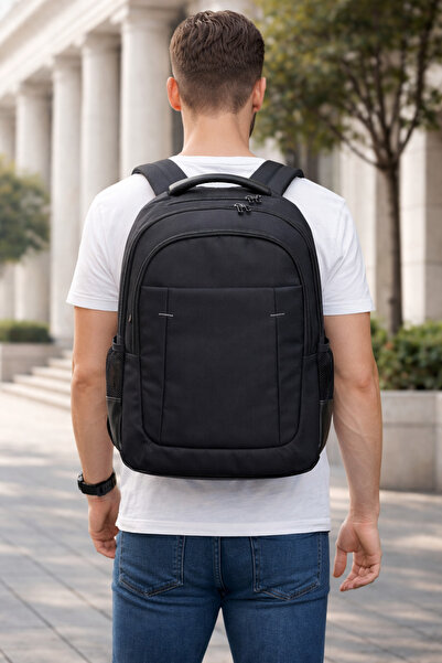 CANARİS 15.6 Inch Laptop Backpack Waterproof Leather Detailed 5 Compartments ...