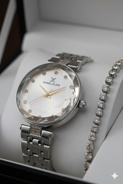 Daniel Klein Gümüş Renk- Orijinal- Kesme Cam -Kadın Kol Saati - Sonsuzluk- Su...