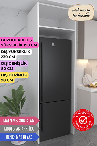 Kenzlife buzdolabı derin dondurucu dolabı modülü antarktika beyaz 230*080*90 ...