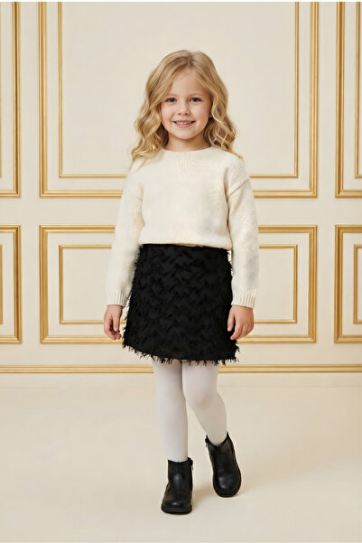 ESİLA KİDS Kız Çocuk Şık Şort Etek Siyah Renk Etek
