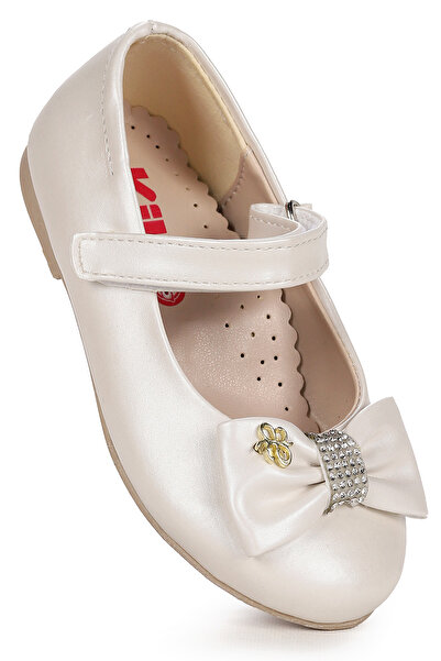 Kiko Kids Pantofi de balerină pentru fete Withbow Skin Velcro Bow