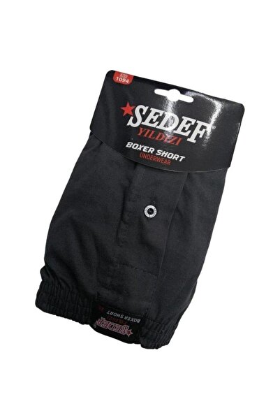 Sedef Yıldızı Yıldızı Men's Buttoned Combed Cotton Boxer 1094 - 3 Pieces