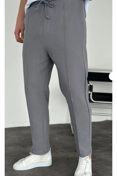 Kaizer Jeans Boyfriend Men's Stitched Waffle Fabric Elastic Waist Smoked Jogg...