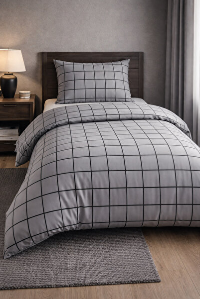 İsmail Gürel Tek Kişilik Lastikli Çarşaflı Nevresim Takımı | Pamuklu