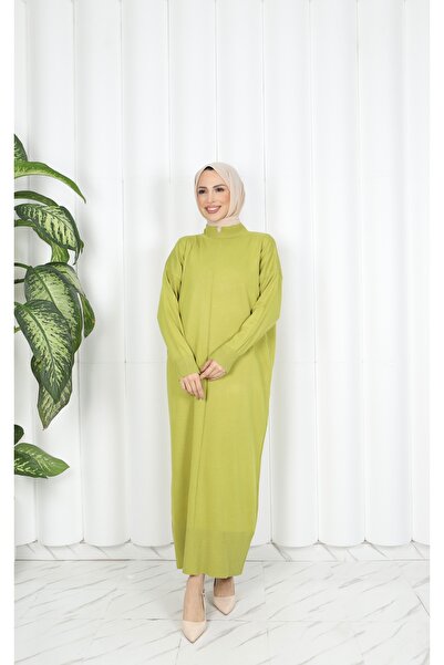 NİSUM MODA فستان تريكو VANEZIA بتفاصيل ياقة